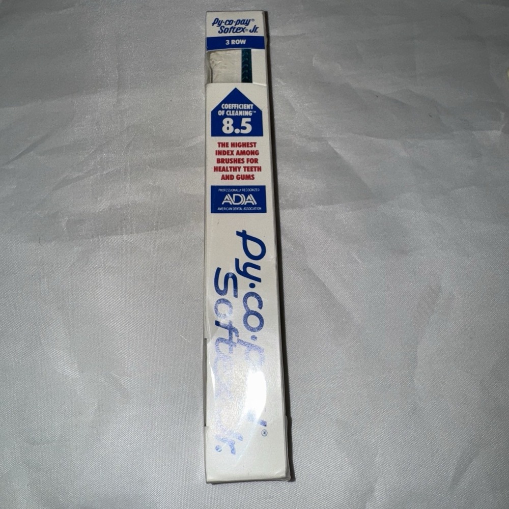 VTG NOS NIP PY-CO-PAY HARD NYLON BLUE HANDLE TOOTHBRUSH 3 ROW
